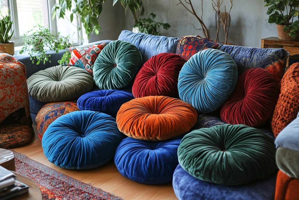 Les coussins ronds : l&rsquo;élément clé pour un look éclectique et original