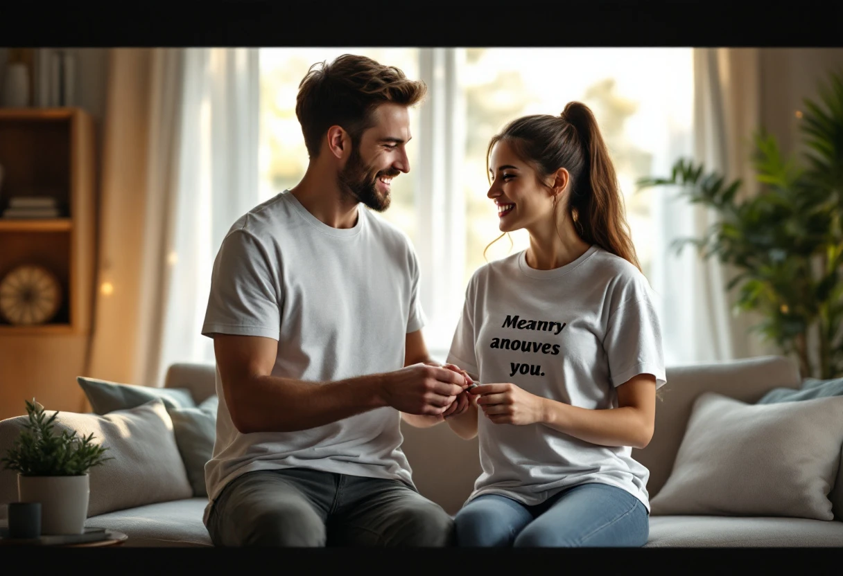Offrir un t-shirt de couple : drôle ou touchant ?