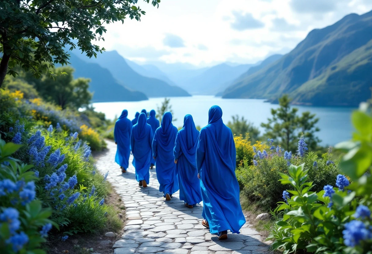 De chefchaouen aux fjords : inspirations de bleus profonds pour un cortège itinérant