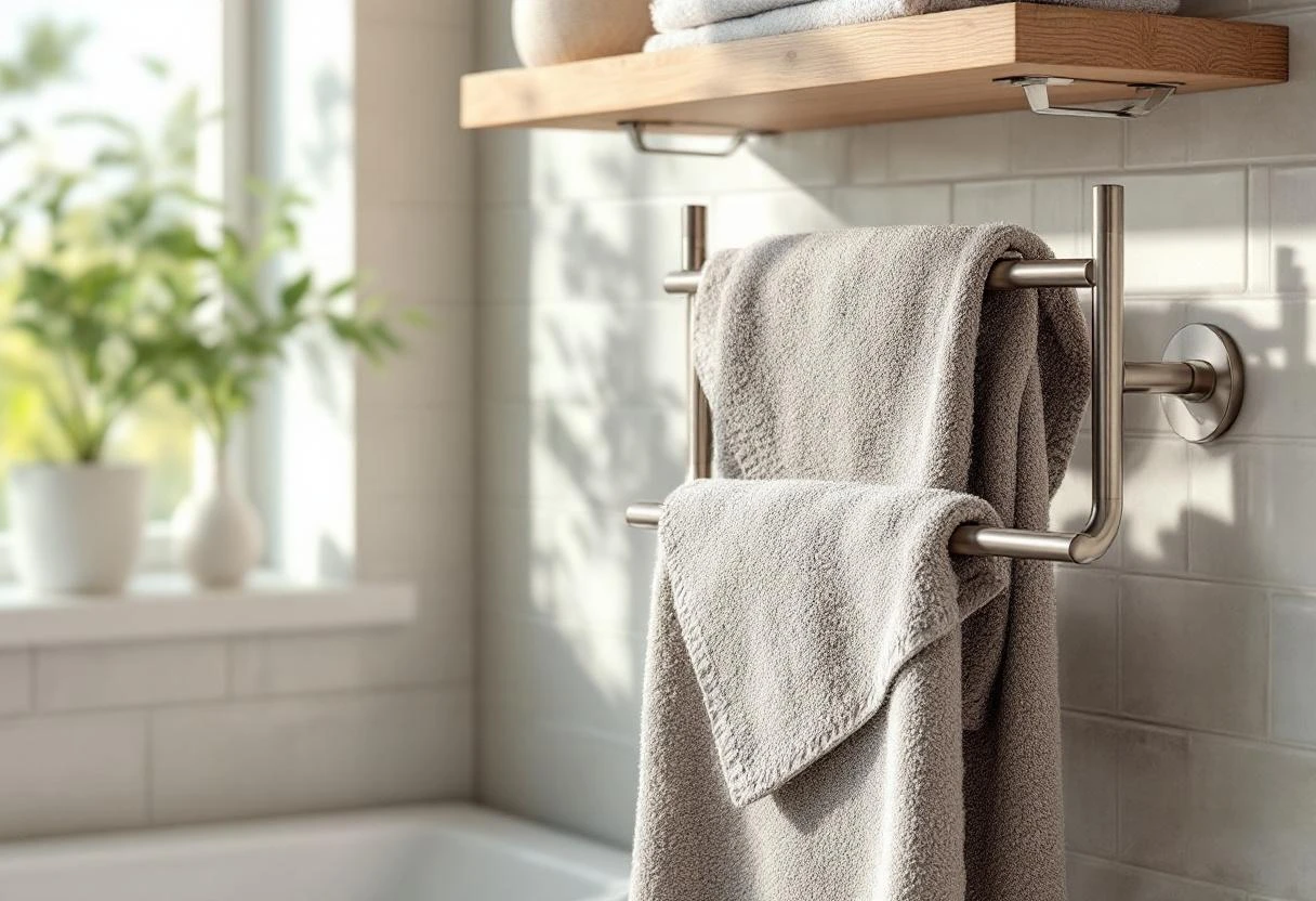 Comment fixer un porte-serviettes sans percer : adhésifs, ventouses et alternatives faciles