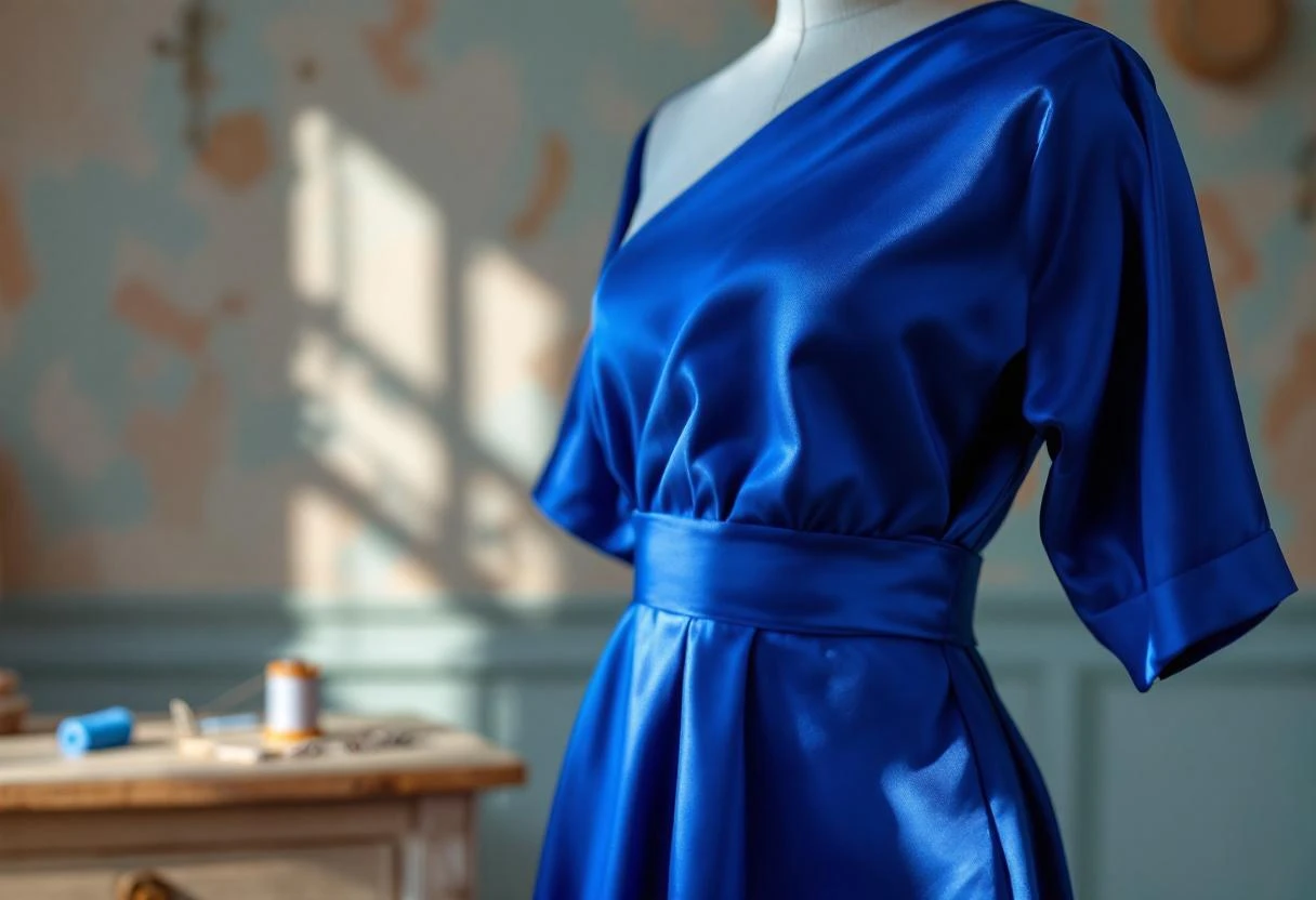 Comment entretenir une robe bleu roi en satin ?