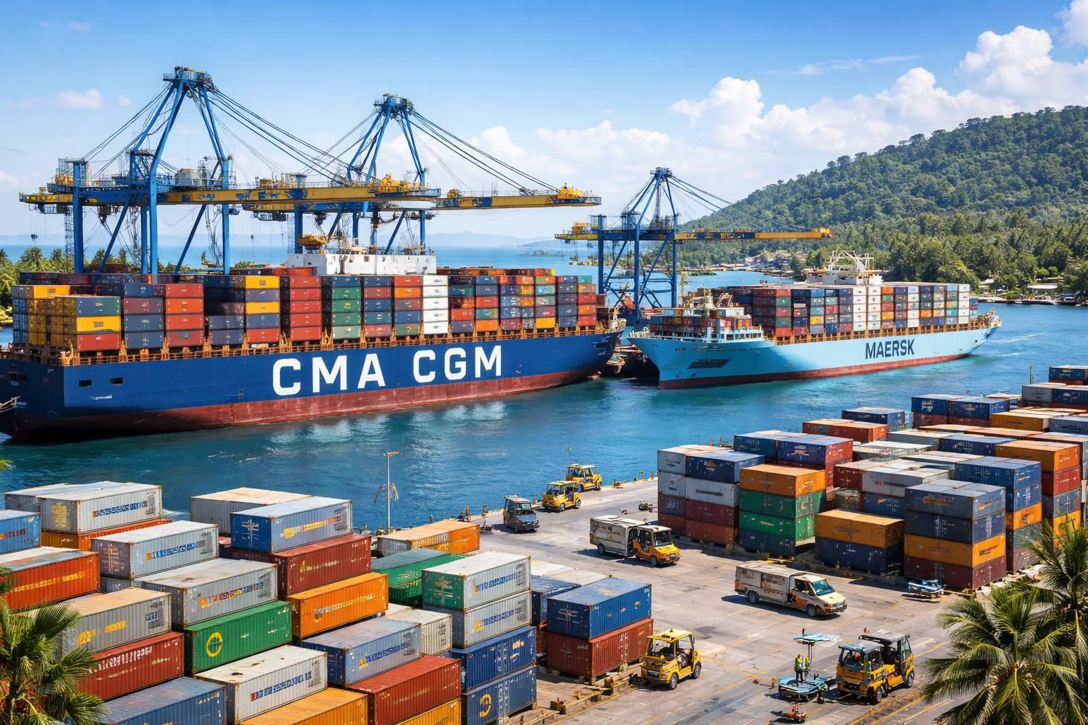 Fret international vers Bali avec des partenaires CMA CGM et Maersk pour vos exportations
