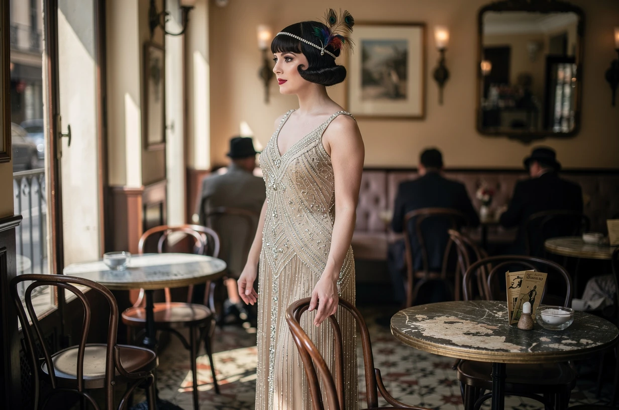 Cap sur les années folles : voyager avec une robe charleston comme une héroïne de roman art déco