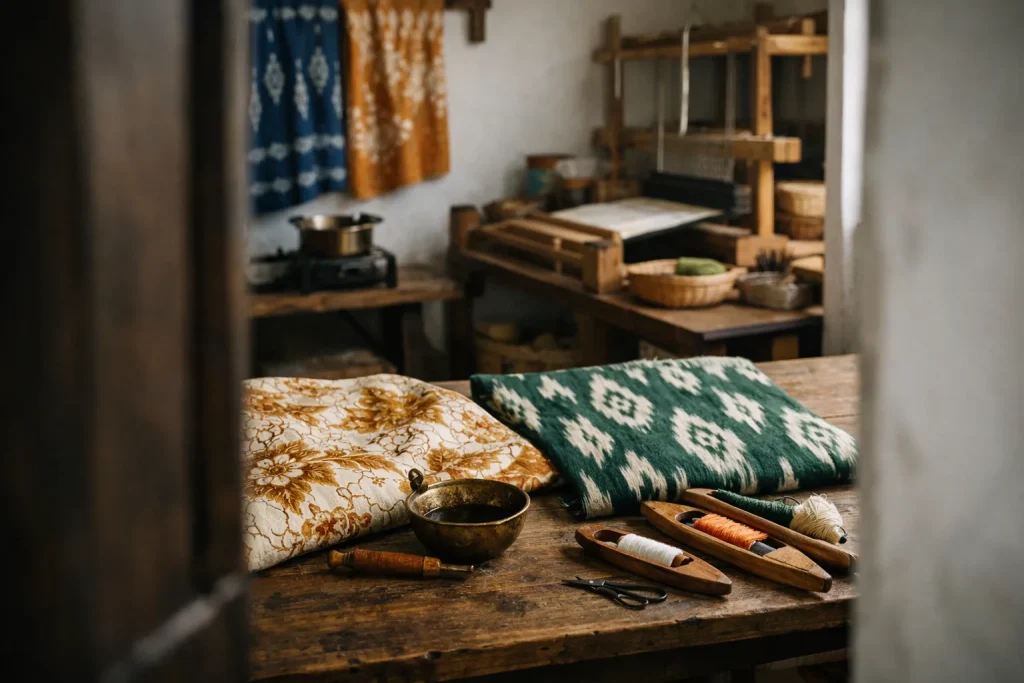 Le batik et l&rsquo;ikat : deux techniques, deux logiques