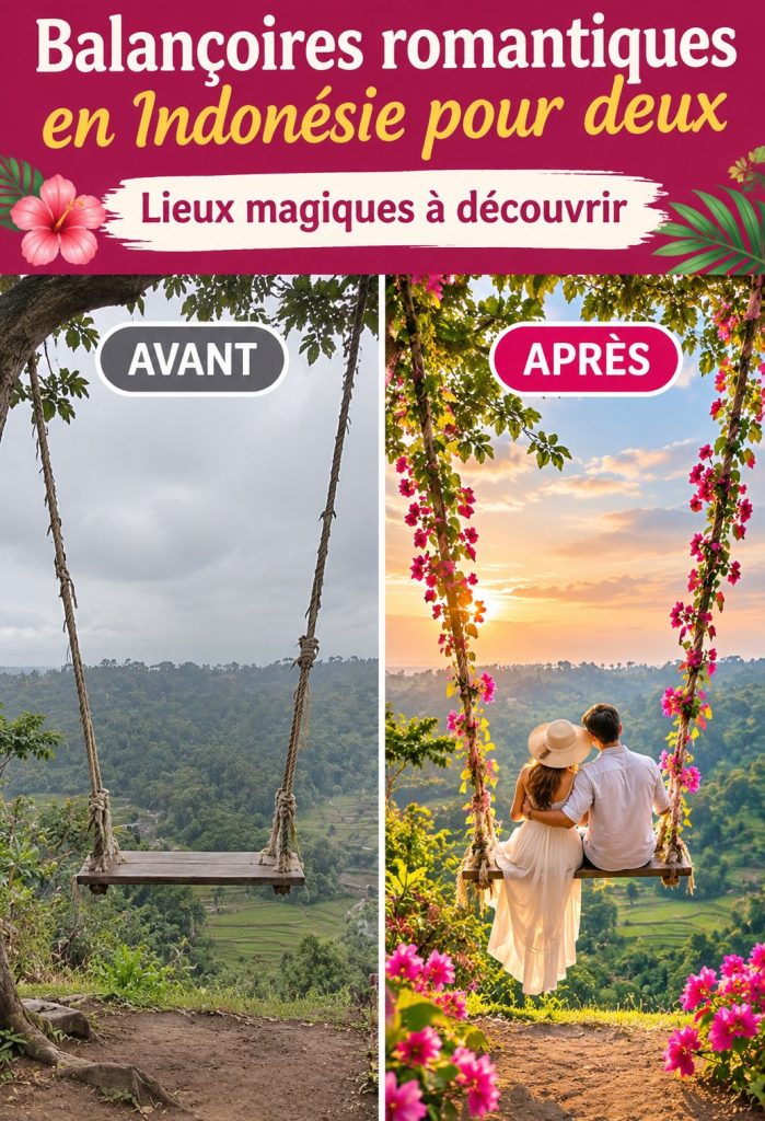 Balançoires romantiques pour deux en Indonésie