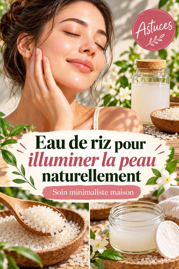 Eau de riz pour illuminer la peau naturellement