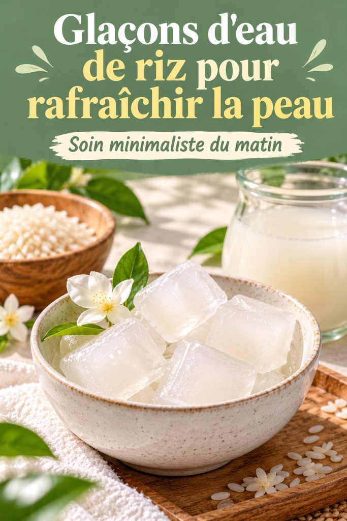 Glaçons d&rsquo;eau de riz pour rafraîchir la peau