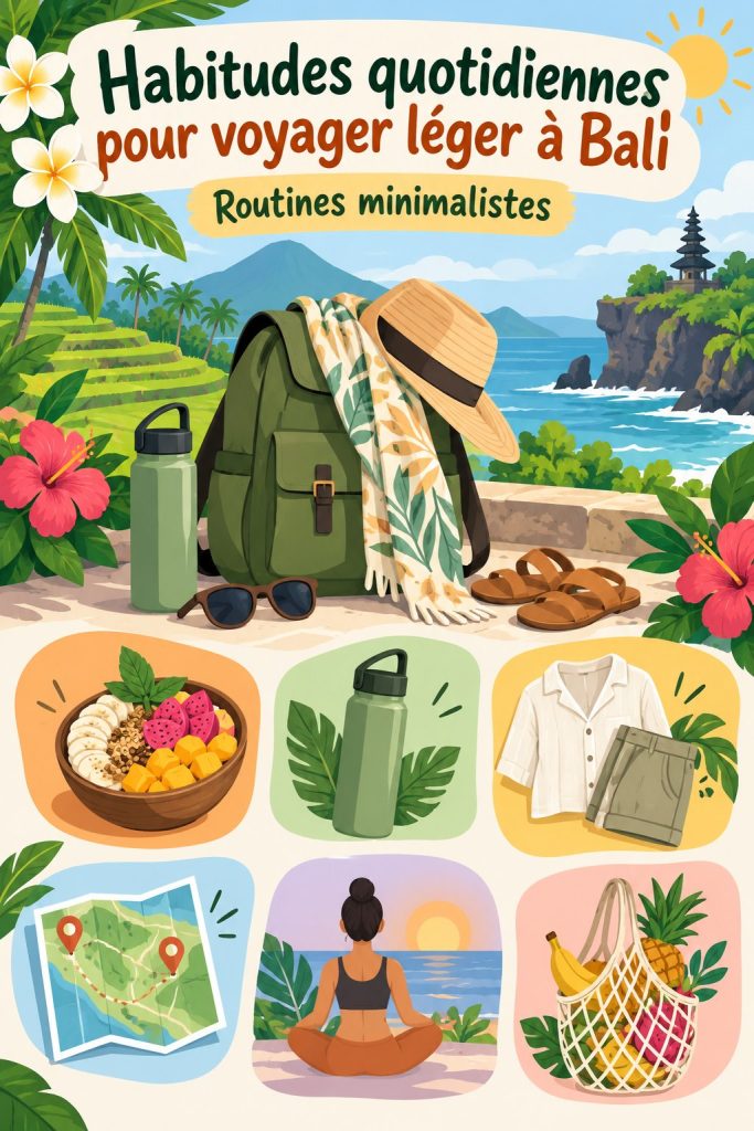 Habitudes quotidiennes pour voyager léger à Bali