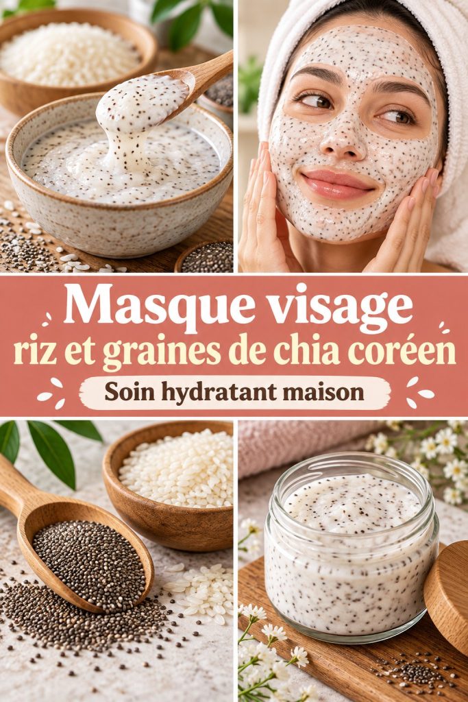 Masque visage au riz et graines de chia coréen